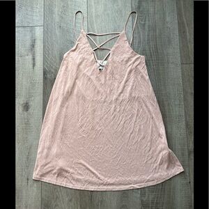 Ooh La Luxe California Criss-Cross Front Halter Dress Size Small in Pink